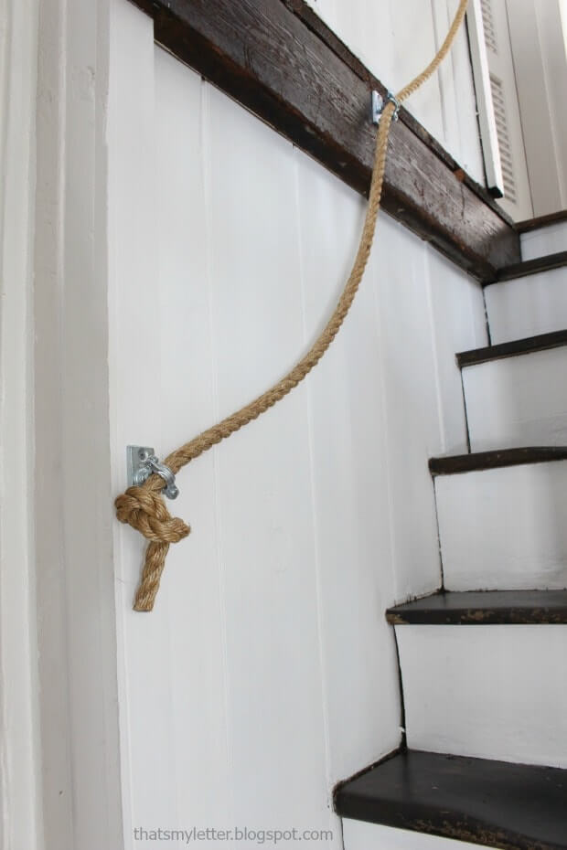 A Nautical Rope Stair Railing