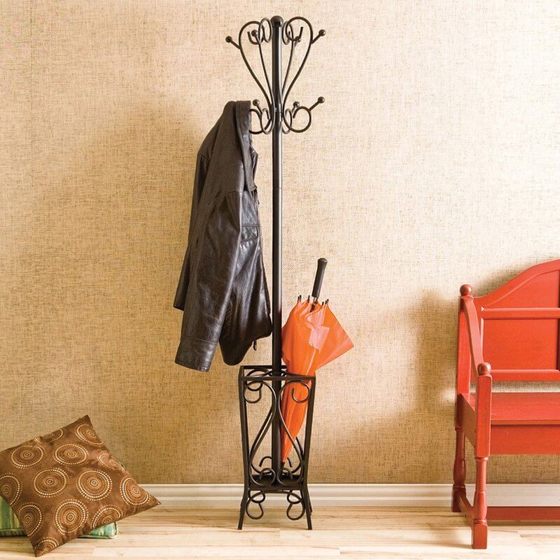 Metal Coat Rack with Umbrella Stand