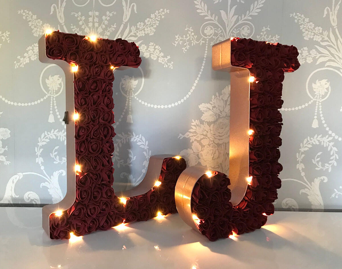 Get Romantic with Illuminated Rose Letters