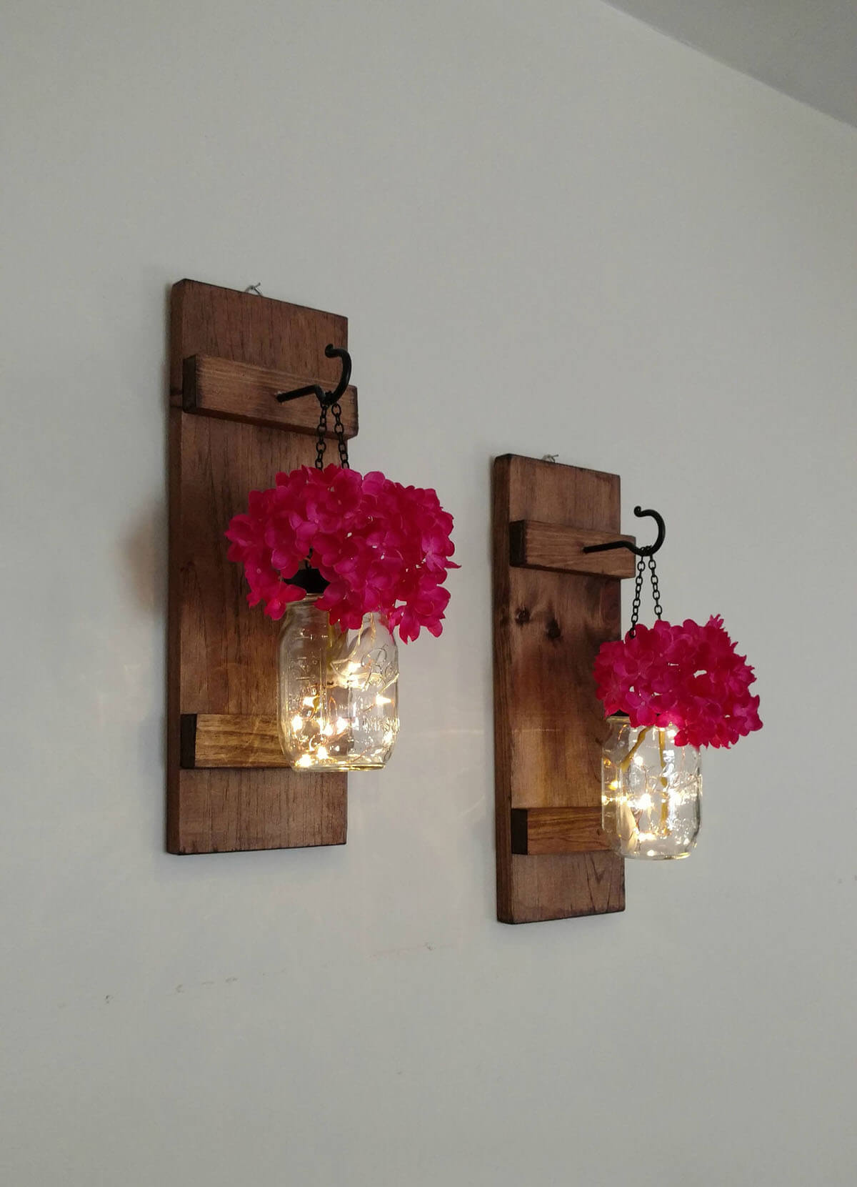 Farmhouse Inspired Red Floral Sconces