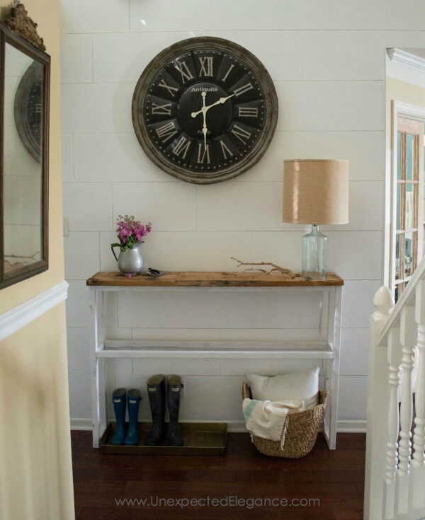 Classic Entryway with Large Antique Style Clock