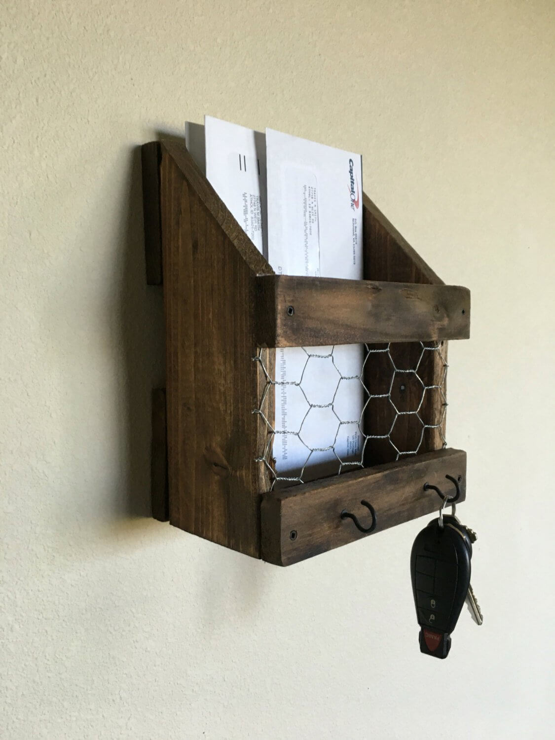 Reclaimed Wood Mail and Key Organization