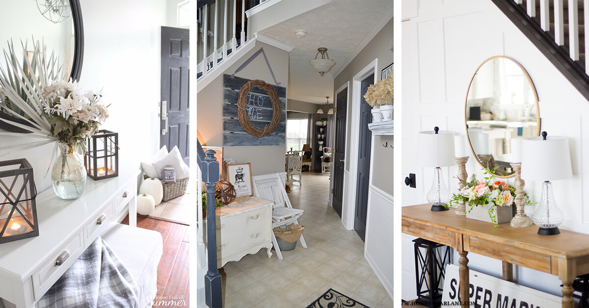 farmhouse entryway table with storage