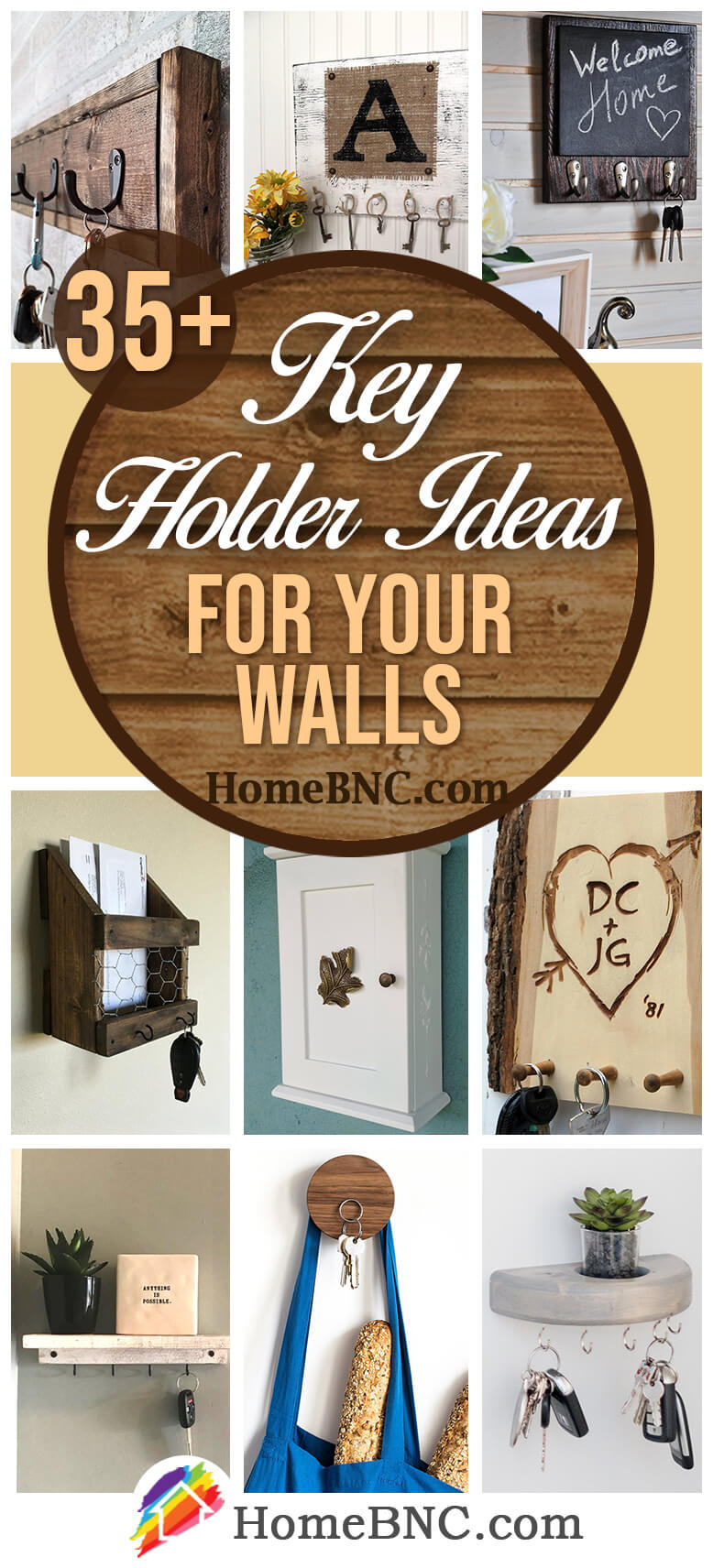 Letter Mail Post Holder Key Rack Hooks Home Shelf Wall Organizer Entryway Decor