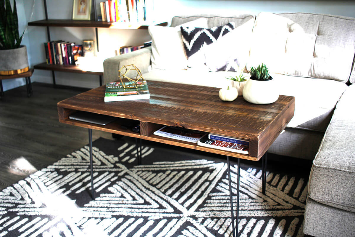 Rustic Pallet Turned Functional Coffee Table