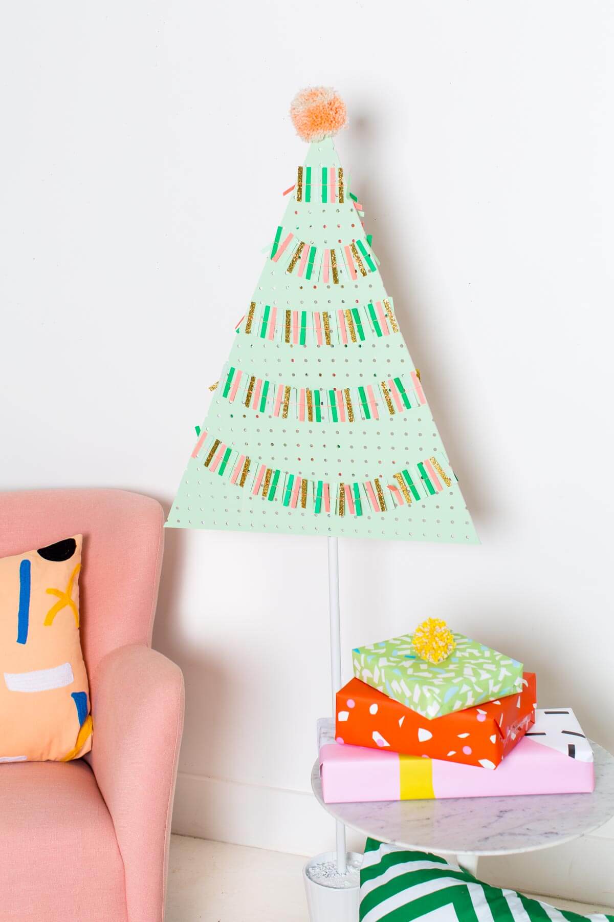 Pegboard Christmas Tree for Cards, Artwork or Ornaments
