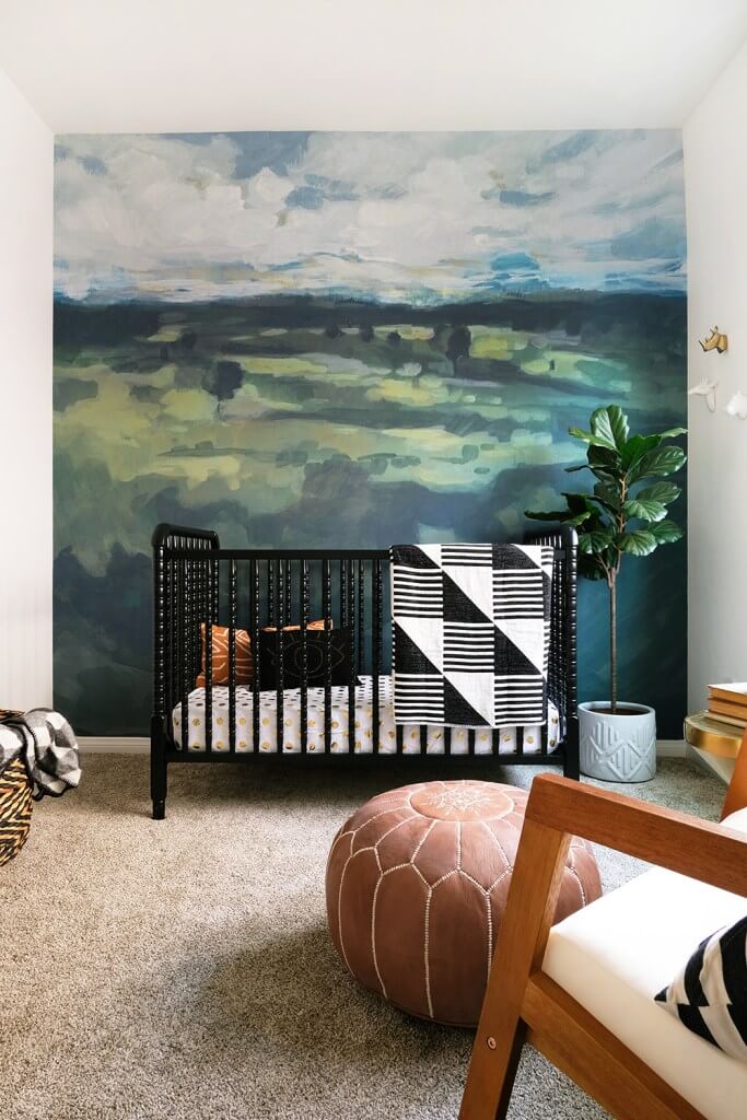 Nursery Transformation with Nature Inspired Wall Mural