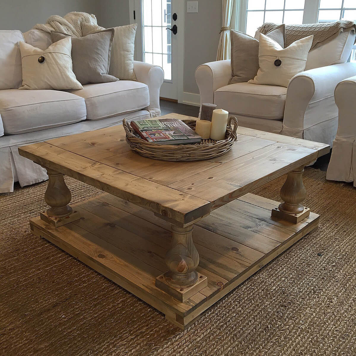 A Wide Plank Baluster Rustic Table