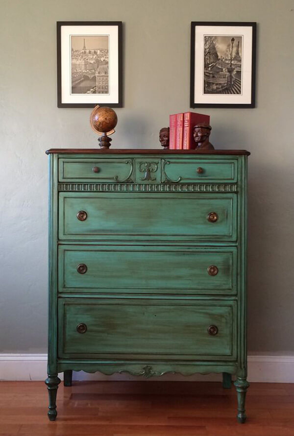 Re-purpose an Old Dresser with Emerald Green