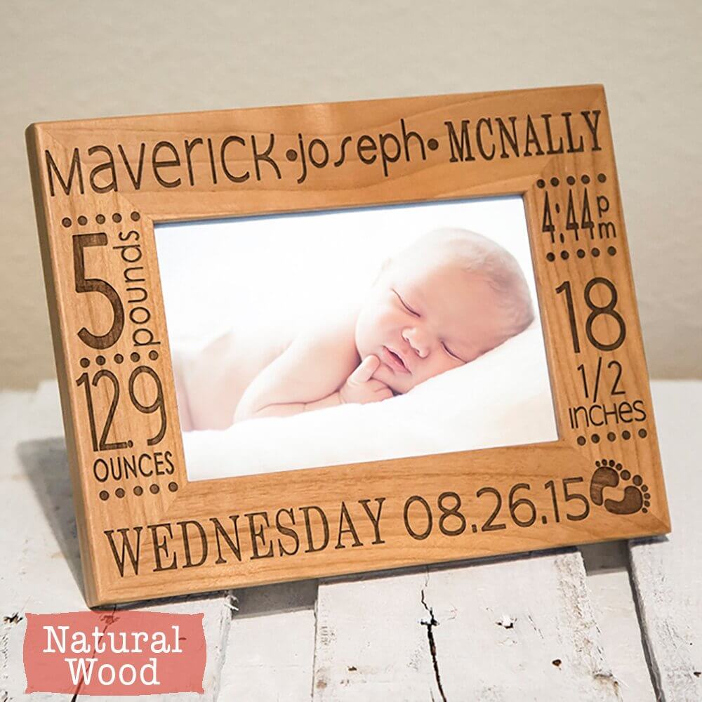 Natural Lightwood Keepsake Newborn Photo Frame