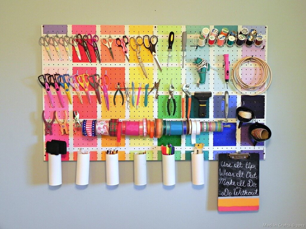 Color Blocked Pegboard Organizer