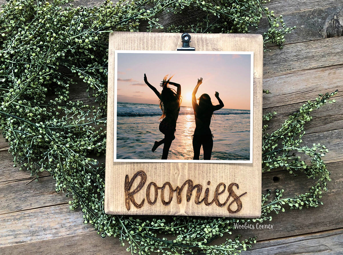 Wood-Burnt Roommate Photo Clip Board