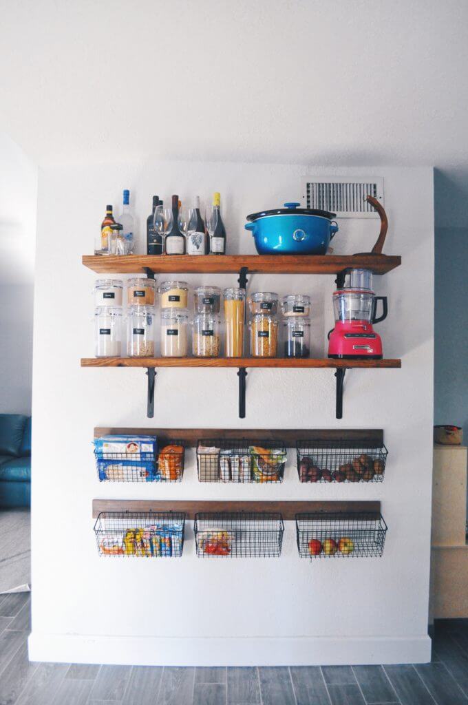 Space-Saving Shelving on a Bare Wall