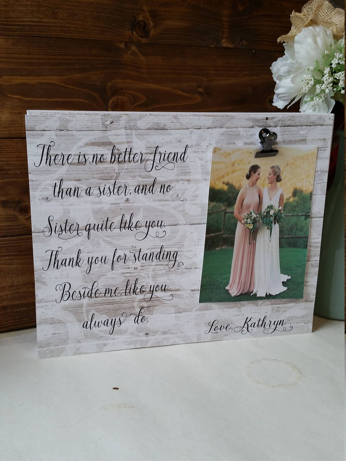 Sweet Lace-Inspired Sister Photo Display