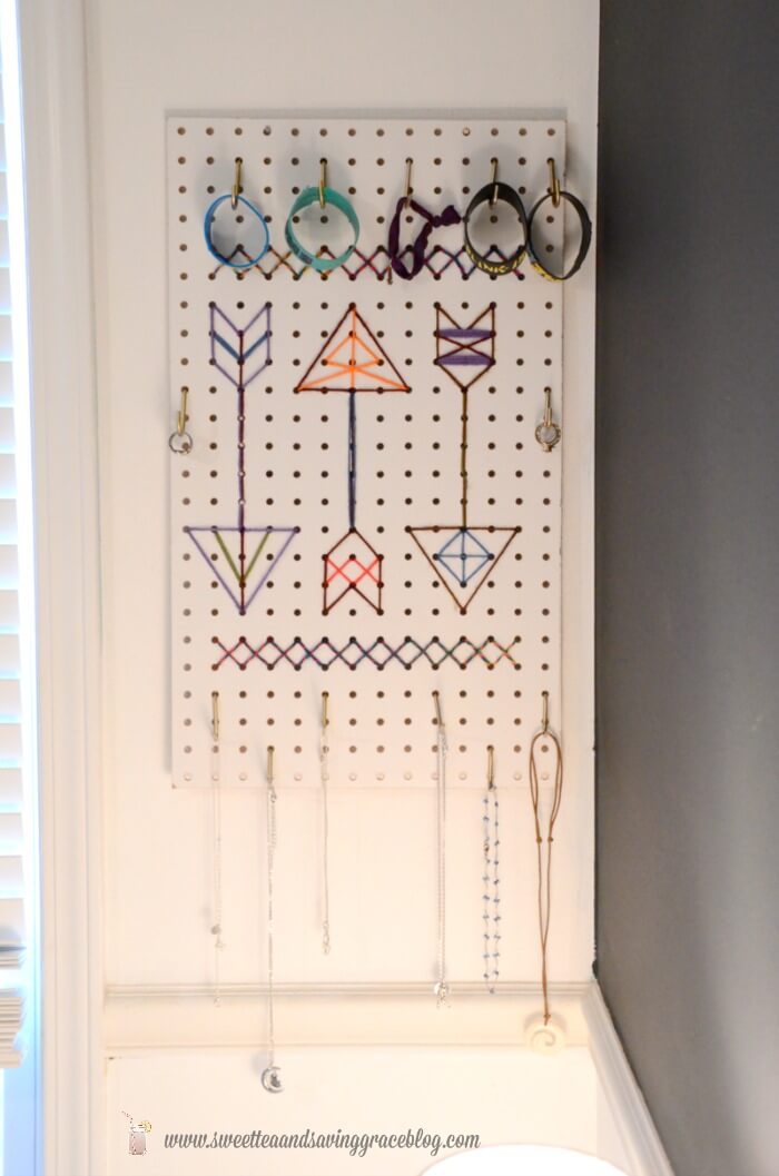 Pegboard Jewelry Organizer for Back of Closet Door