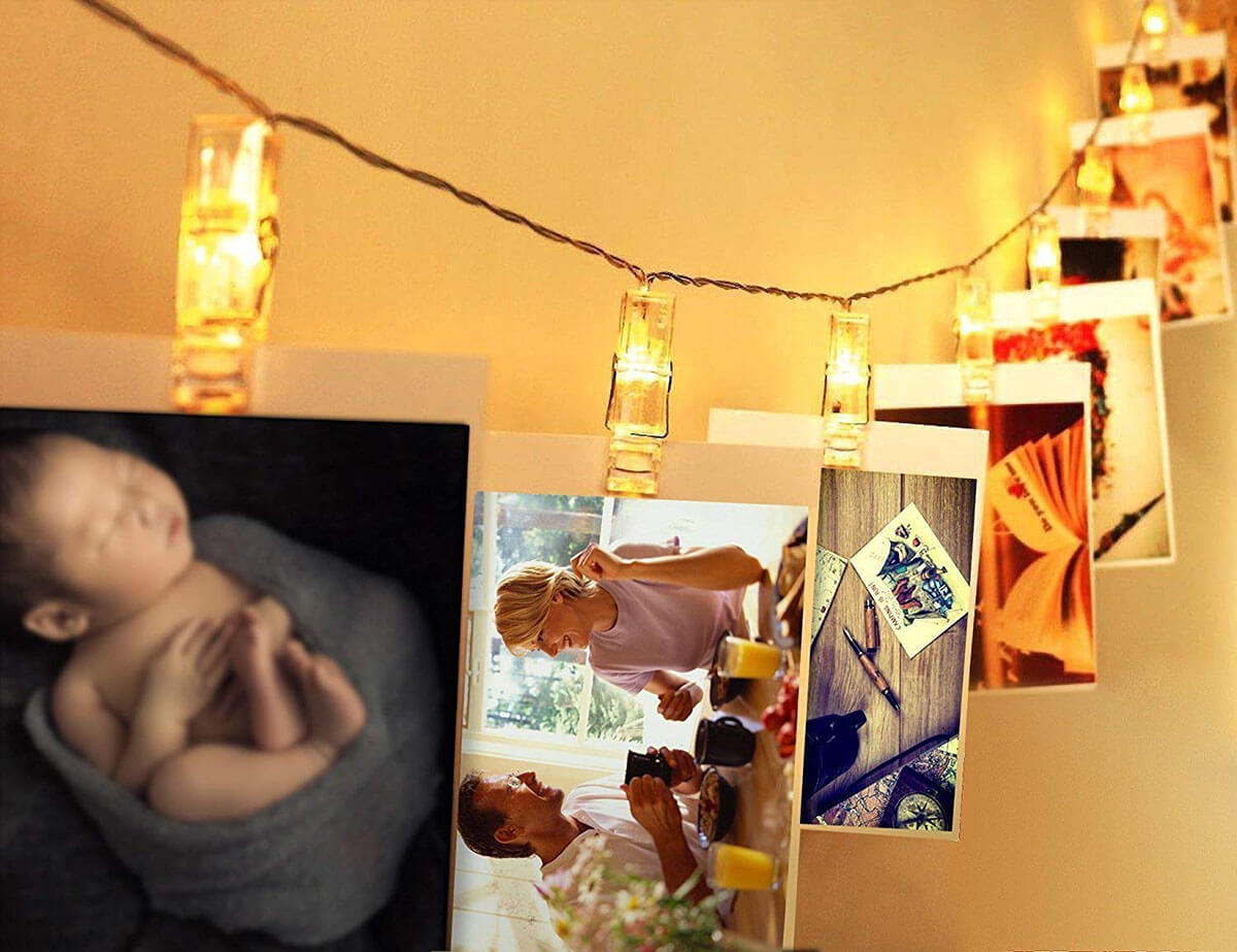 Lighted Hanging Photo Clips