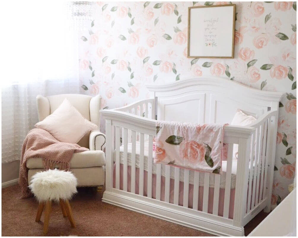 Sweet and Sleepy Rose Crib Set