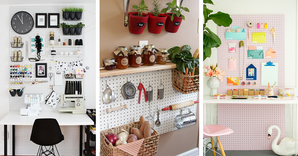 Featured image for “23 Creative DIY Pegboard Ideas to Organize Your Messiest Areas with Style”