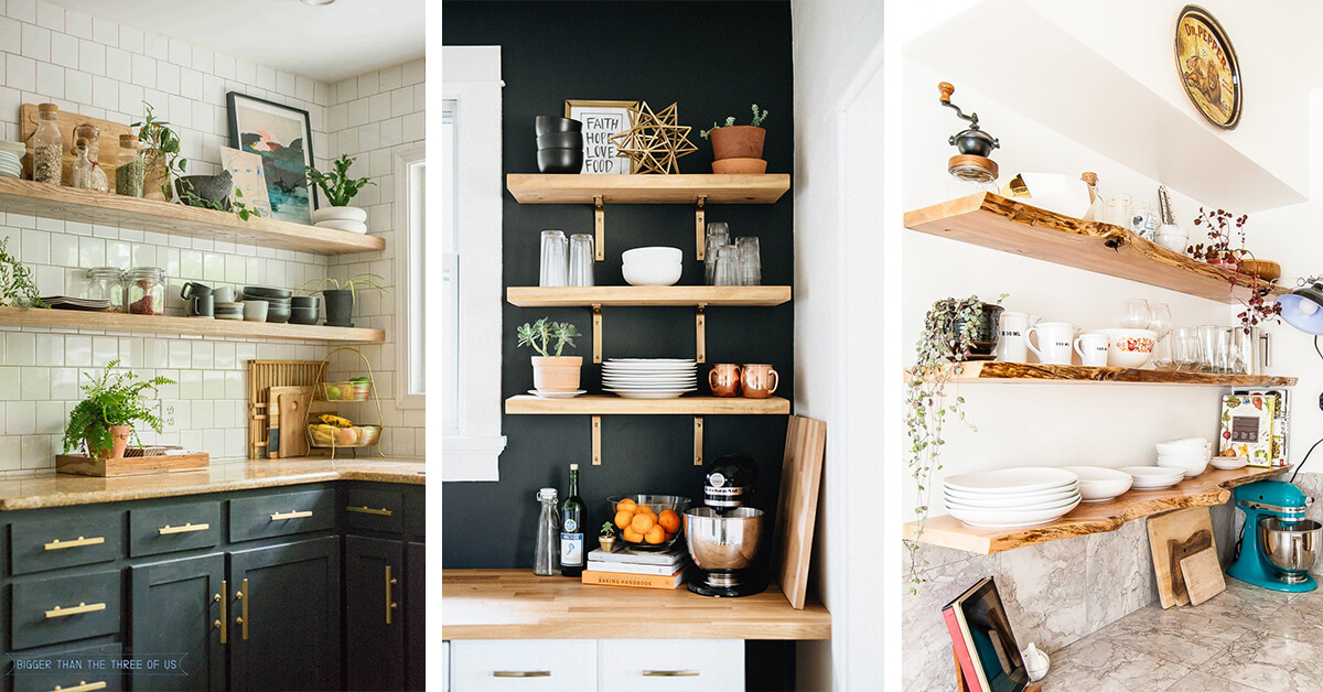 18 Best Open Kitchen Shelf Ideas And, Kitchen Cabinet Decorative Shelves