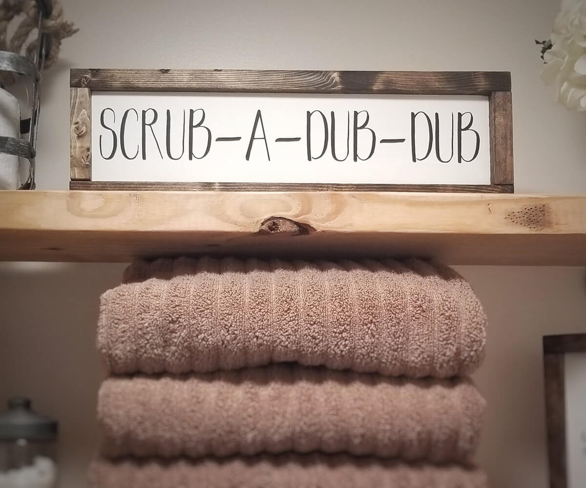 Scrub-A-Dub-Dub Rustic Farmhouse Bathroom Sign