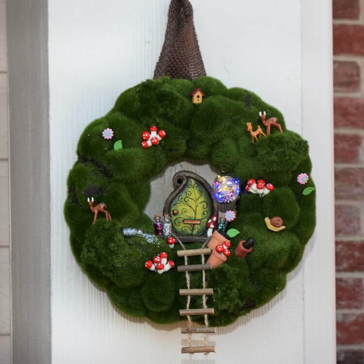 Mossy Wreath with Climbing Ladder