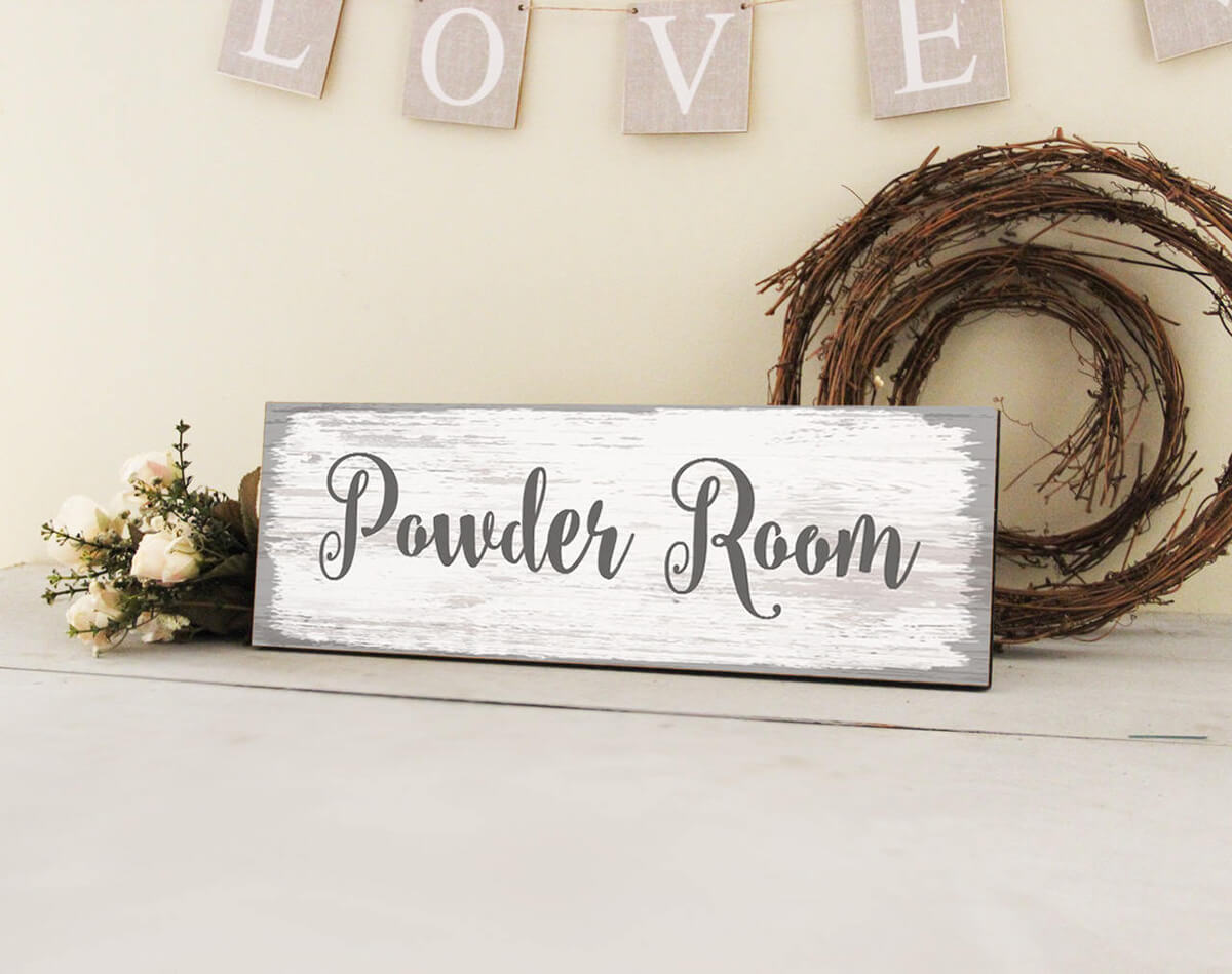 Shabby Chic Powder Room Sign