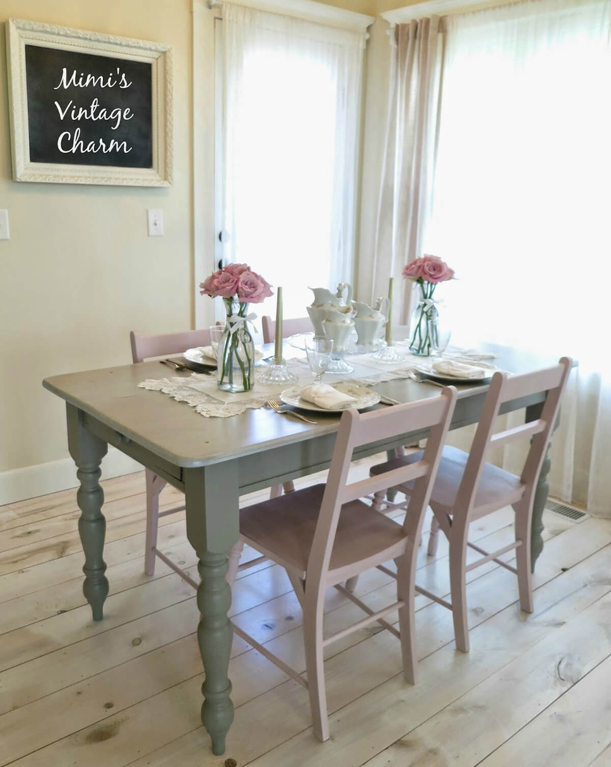 17 Shabby Chic und Vintage Mittelstücke, um Ihrem Tisch Charme zu verleihen 17 Shabby Chic und Vintage Mittelstücke, um Ihrem Tisch Charme zu verleihen