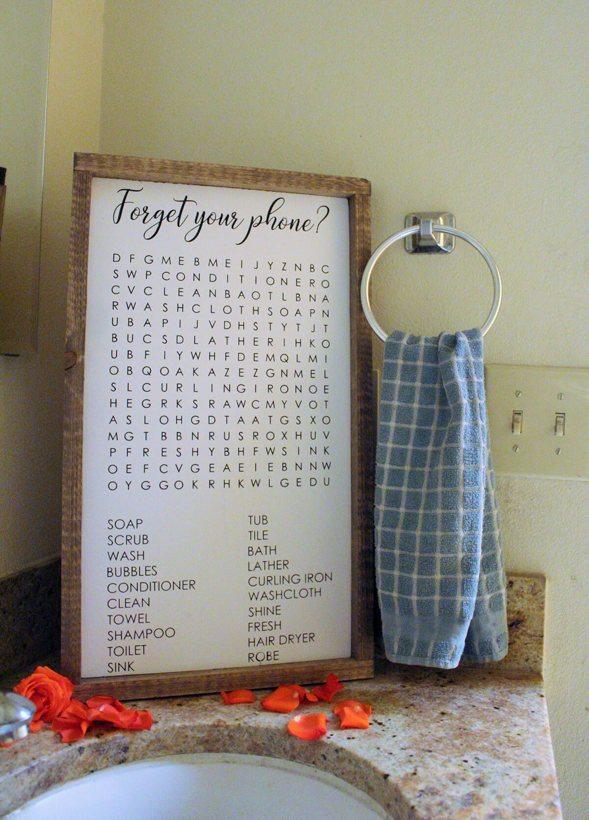 Funny Bathroom Word Search Sign