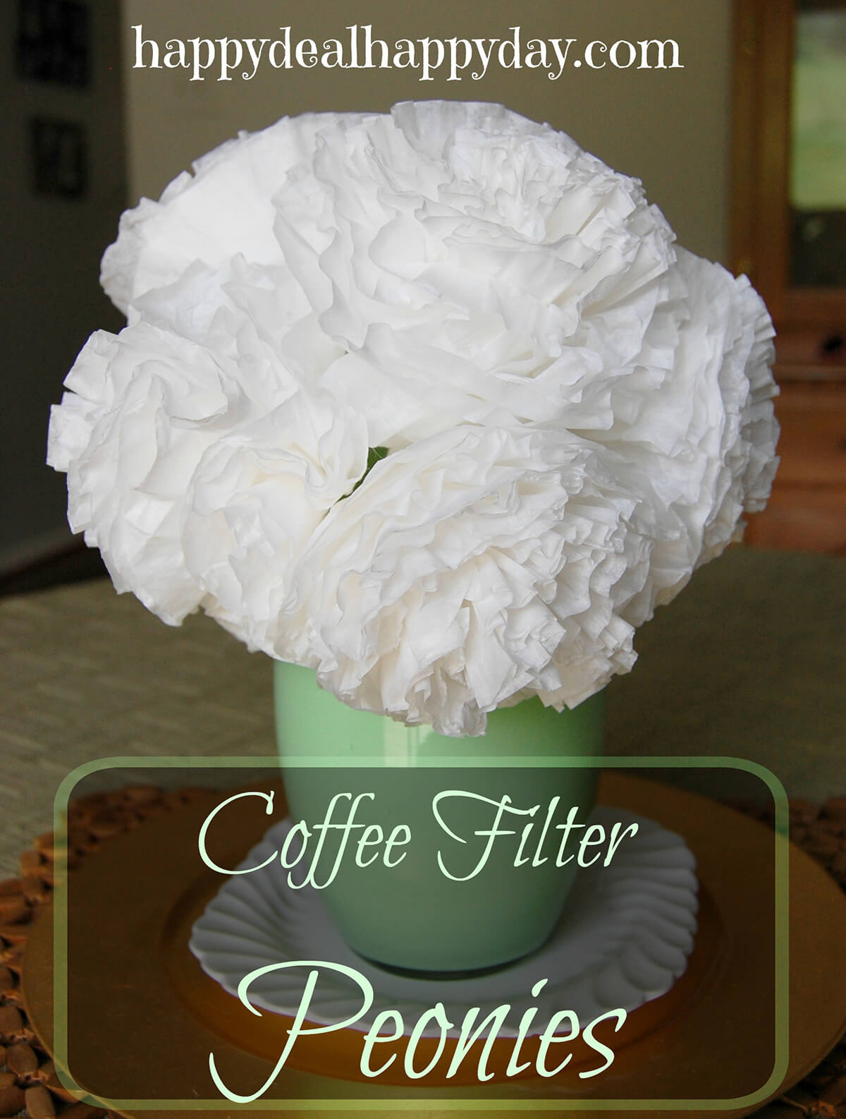 White Coffee Filter Flower Ball