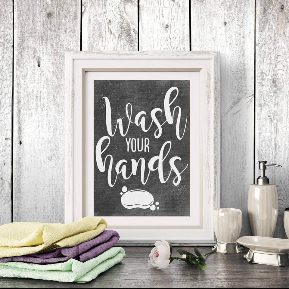 Wash Your Hands Chalkboard Sign
