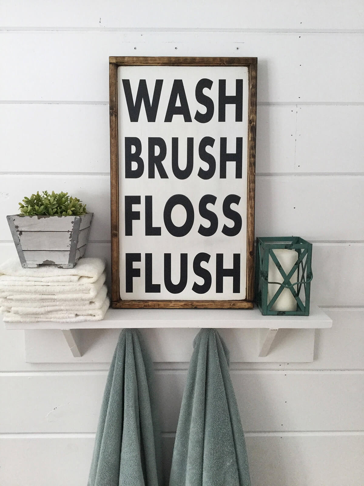 Classic Wash Brush Floss Flush Wall Sign