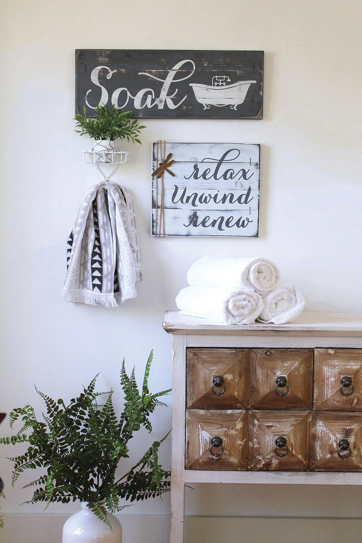 Rustic Farmhouse Restroom Sign Set