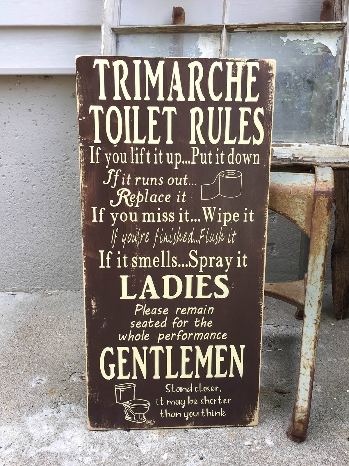 Funny Personalized Toilet Rules Sign