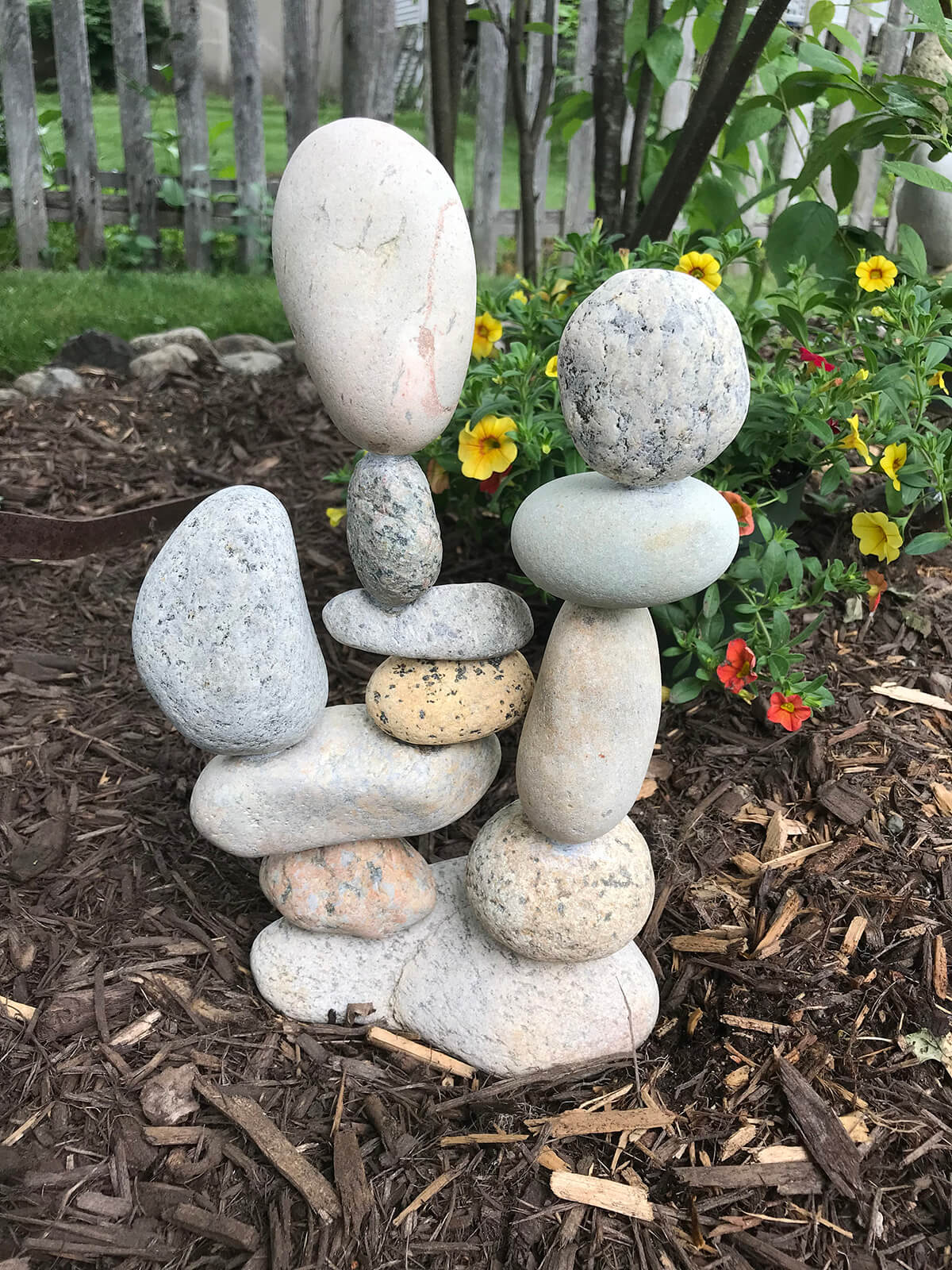 Stacked Natural Stone Garden Sculpture — Homebnc