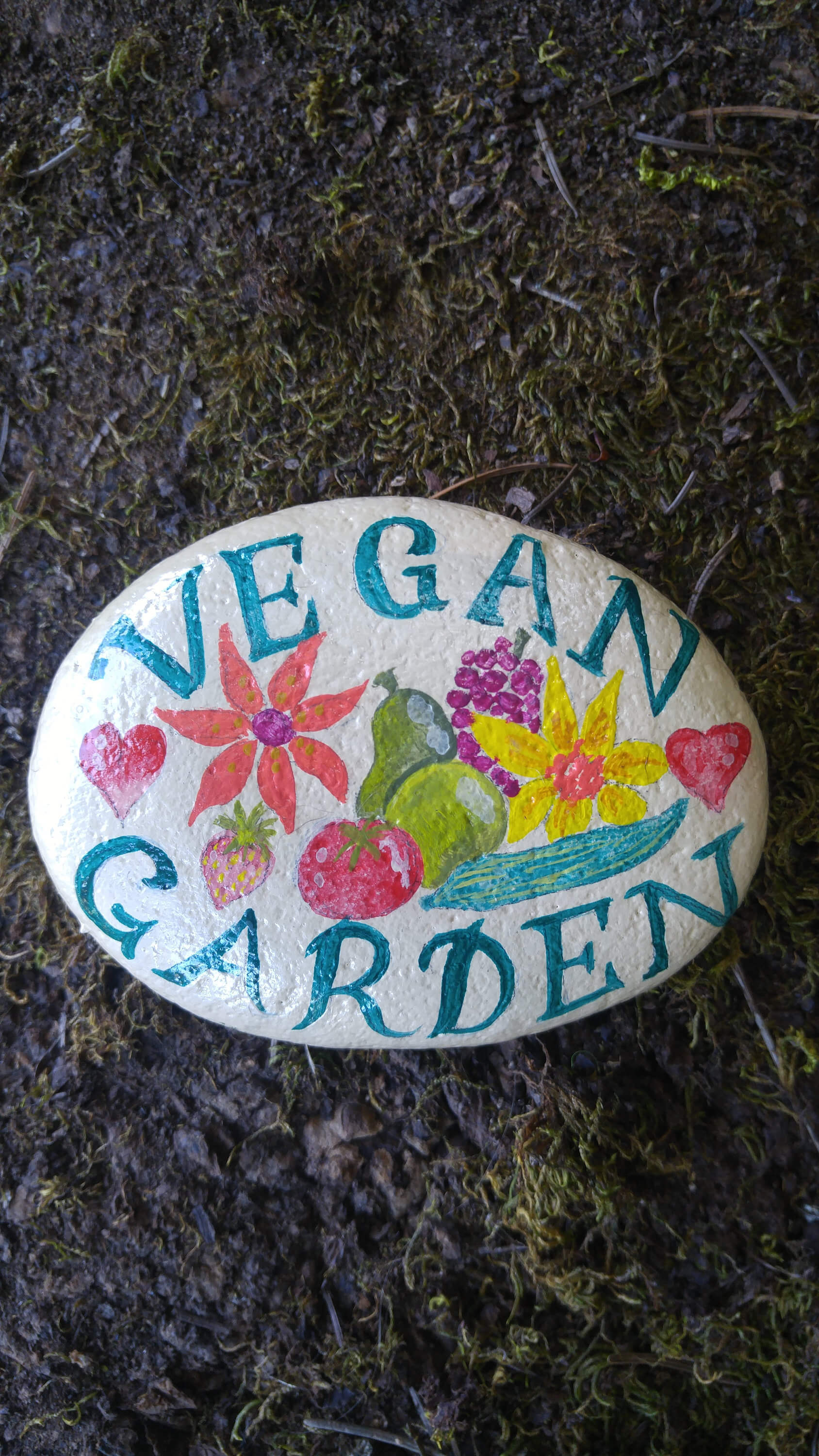 Beautiful Hand-Painted Garden Stone Sign