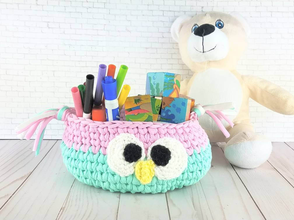 Cute Character Knitted Crochet Baskets