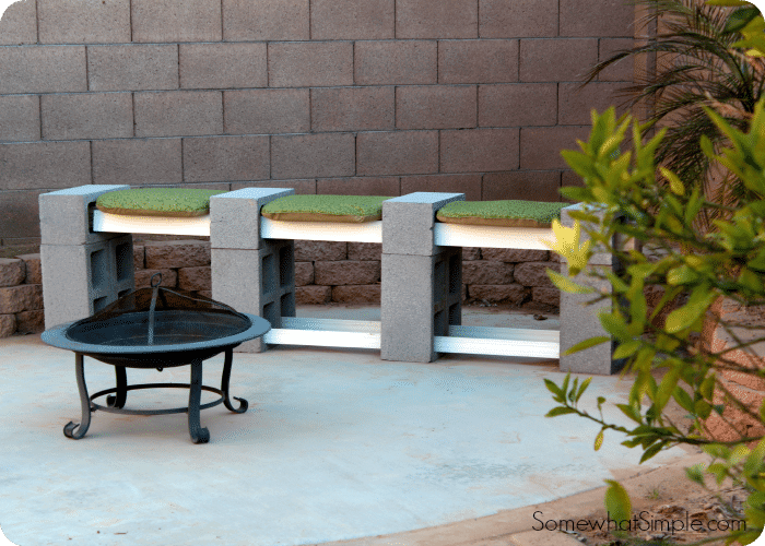 Traditional Cinder Block Bench Seating