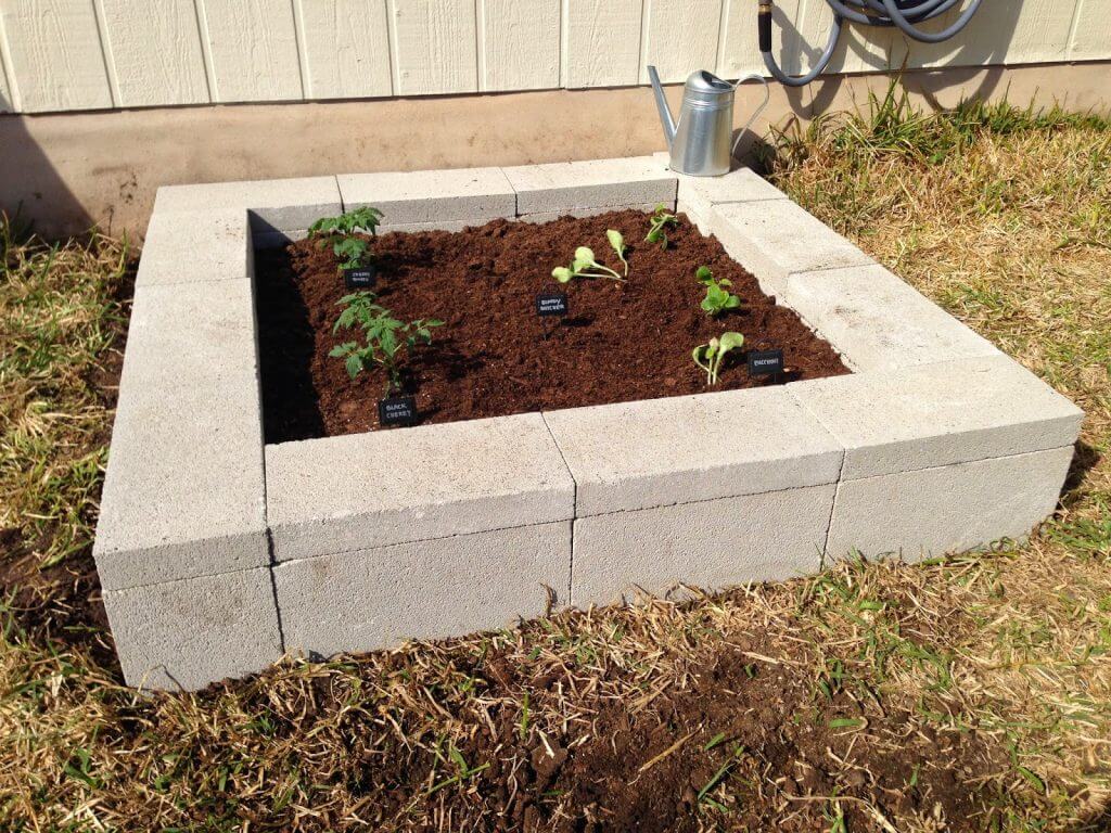 Raised Garden Bed Project with Cinder Blocks