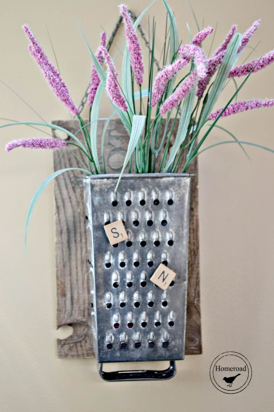 Repurposed Metal Cheese Grater Organizer