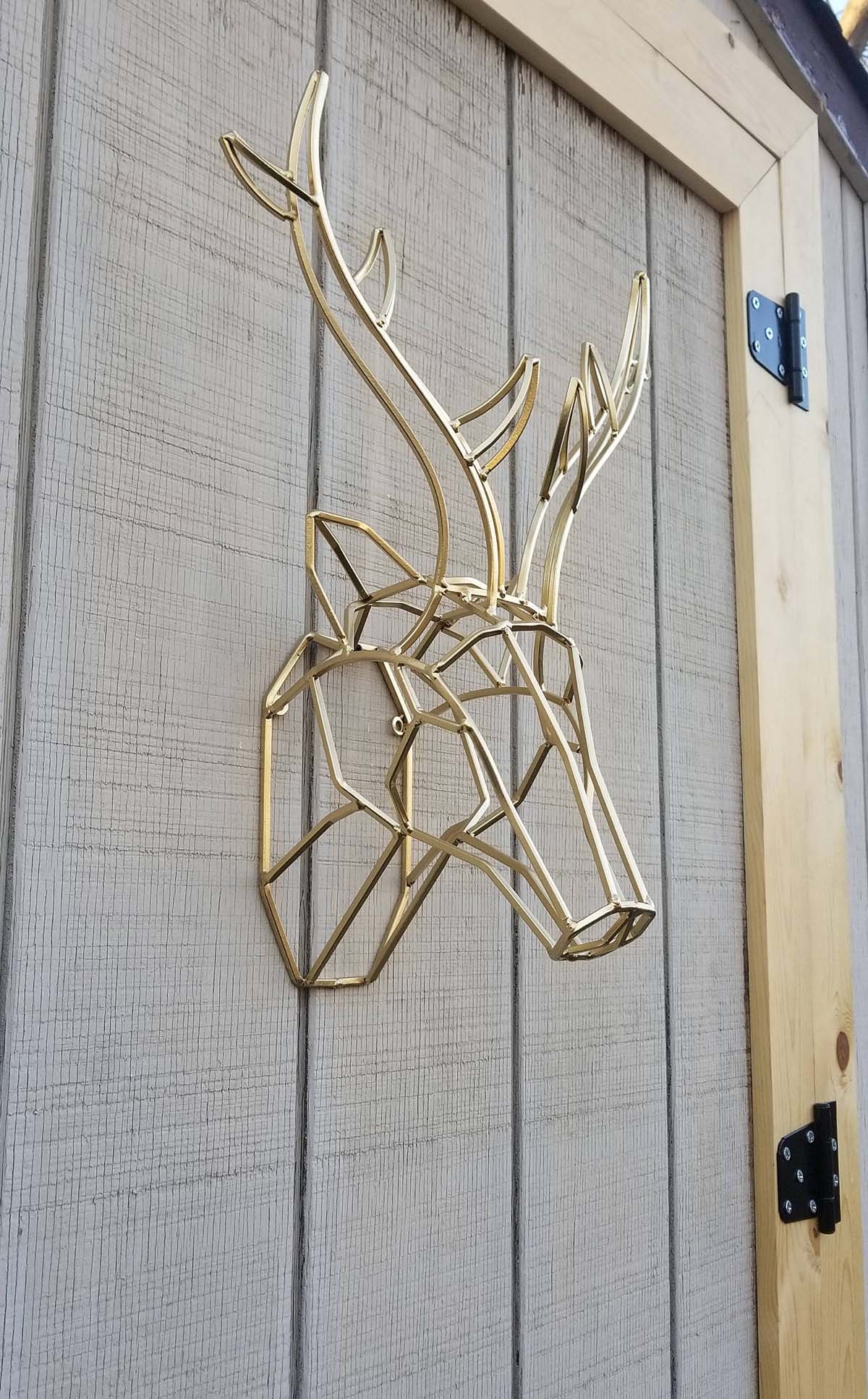 Geometric Metal Deer Head Wall Art