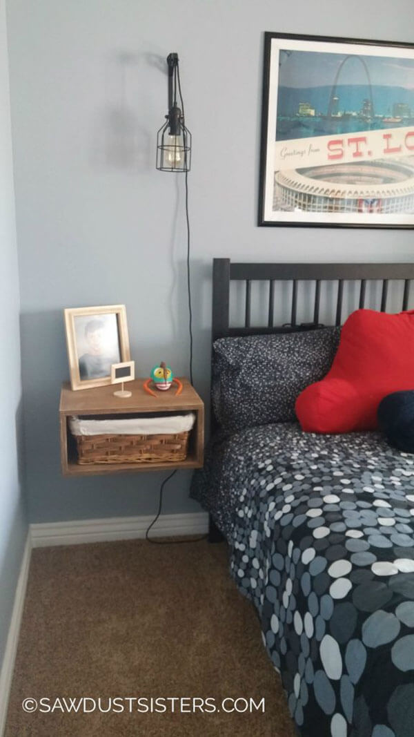 Floating Night Stands for Bedroom Organization