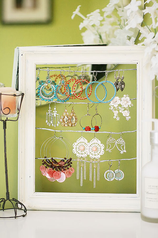 Shabby Chic Framed Earring Display