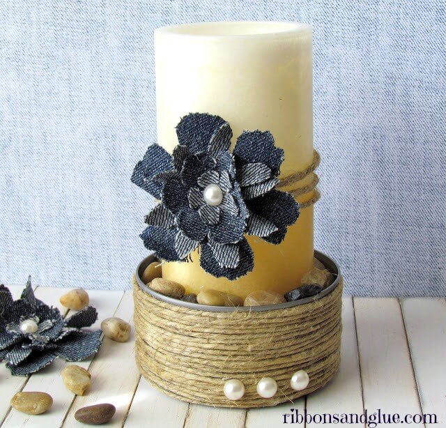 Woodsy Twine Bound Candle Holder