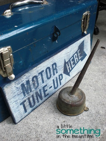 Rustic Up-Cycled Mechanic Sign