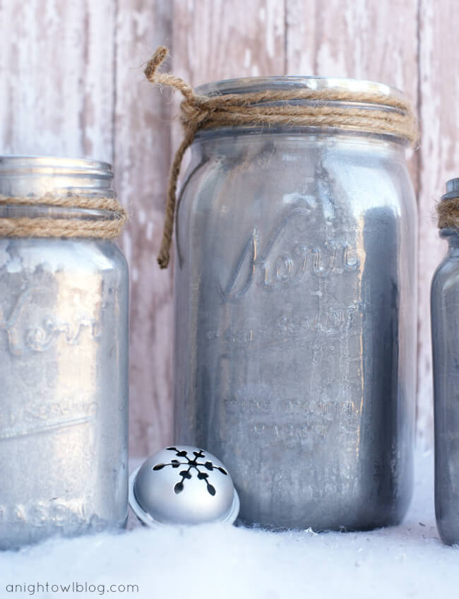 Shimmery Silver Wintertime-Inspired Jars