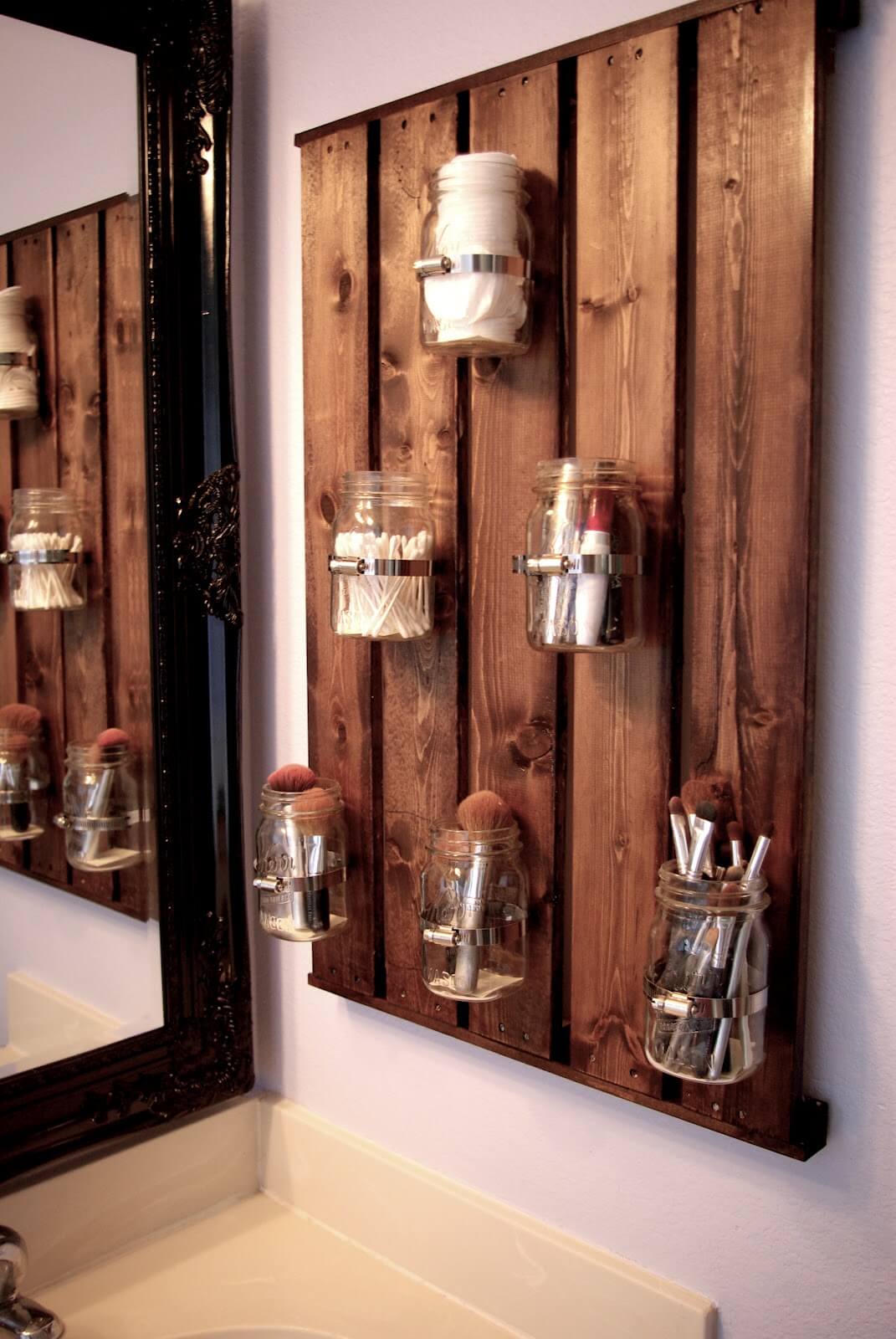 Mason Jar Bathroom Storage System