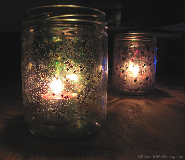 Stardust Sprinkled Mason Jar Votive