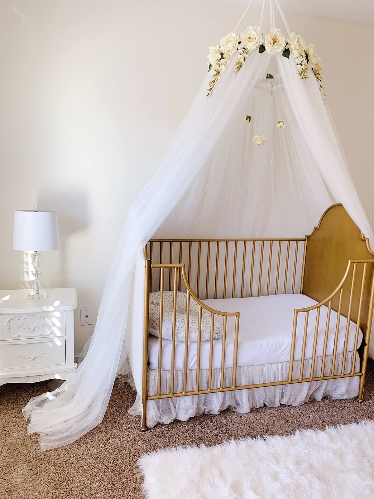 Ivory Juliette Floral Crib Canopy