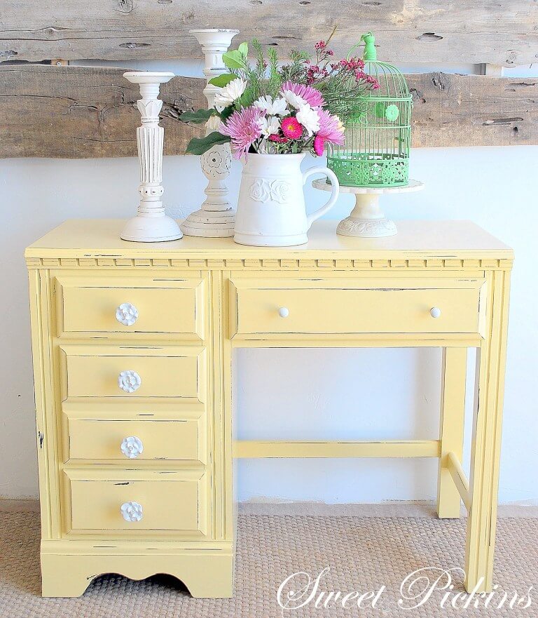 Bright and Friendly Yellow Painted Desk
