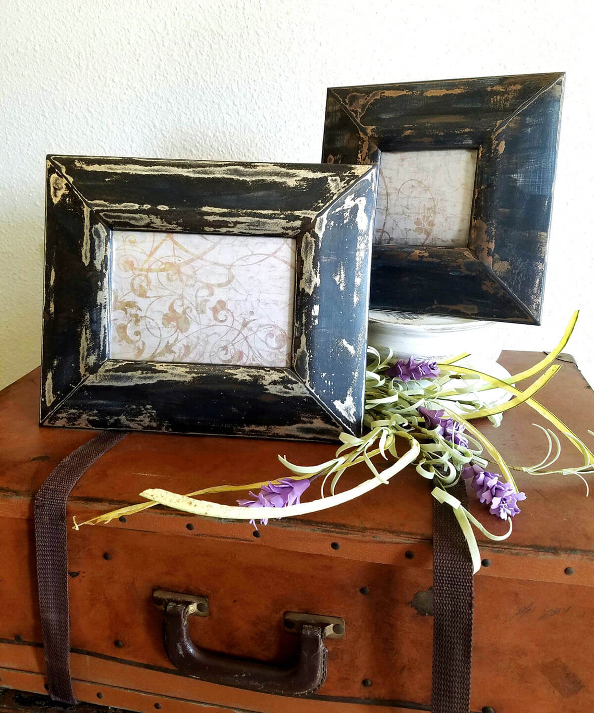 Hand Painted Rustic Black Frames